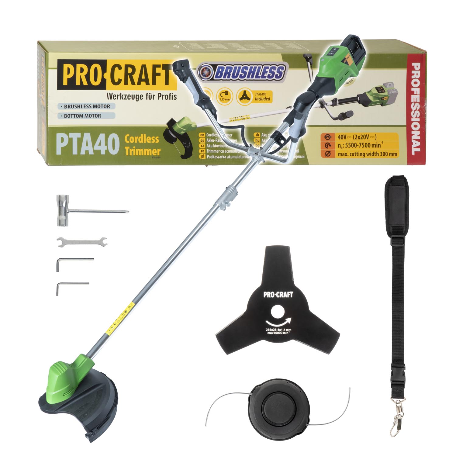 Aku křovinořez Procraft PTA40 (bez baterie a nabíječky) | PTA40