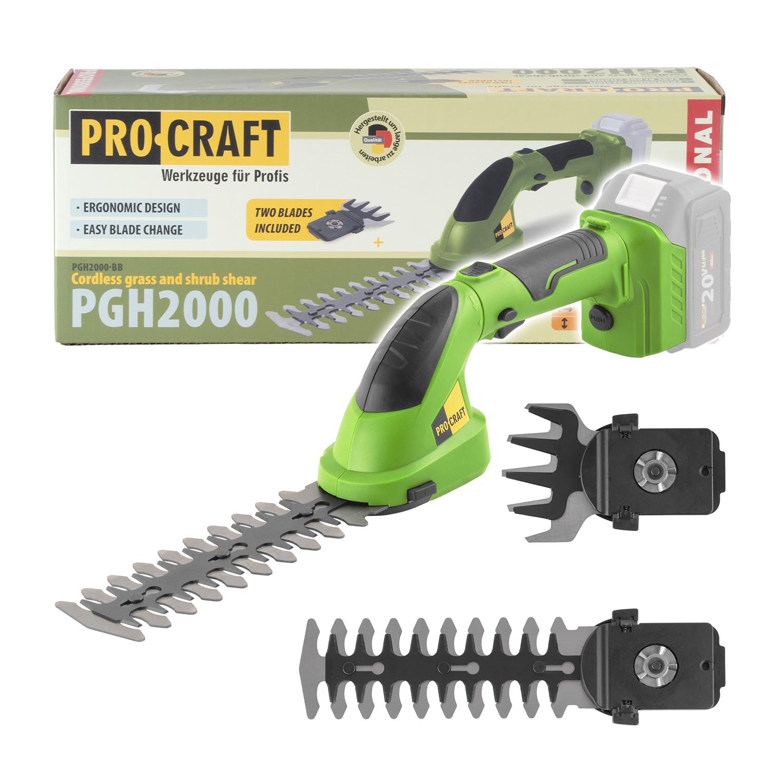 Aku nůžky na trávu Procraft PGH2000 (bez baterie a nabíječky) | PGH2000