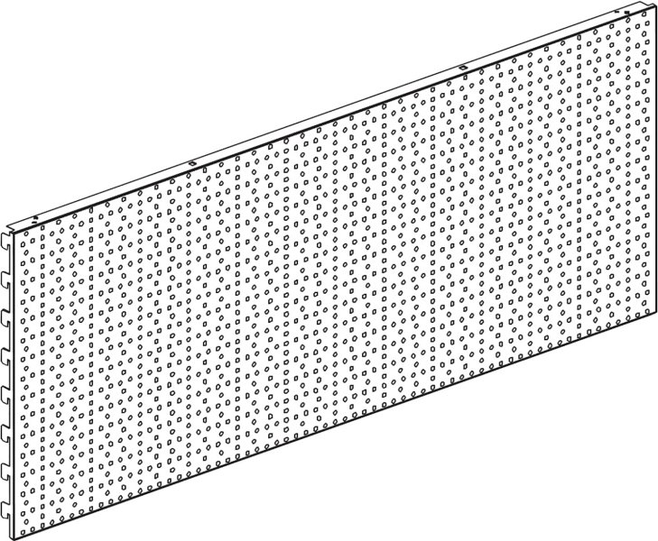 Zadní panel 200/1250mm děrovaný !OBJ!